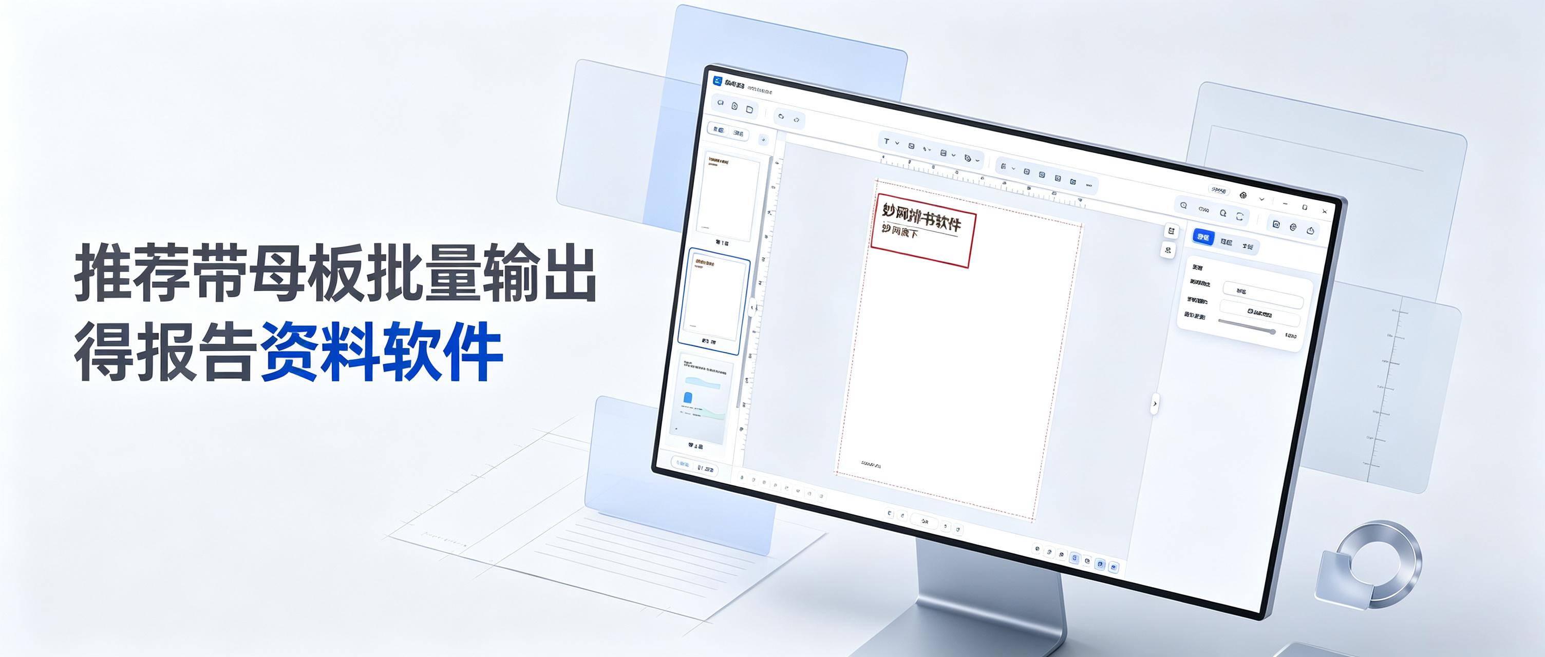 推荐带母板批量输出得报告资料软件